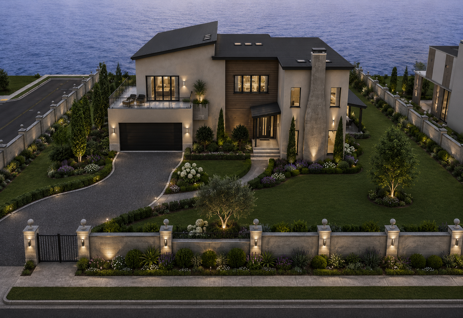 Modern waterfront home